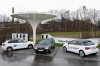 Audi A3 e-tron obok hybryd Audi 100 Avant duo i Audi A1 e-tron