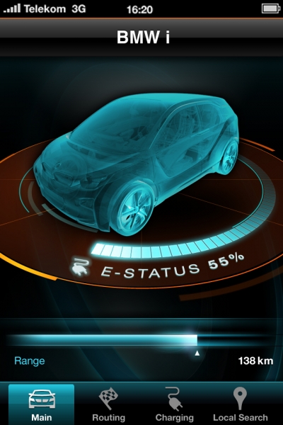aplikacja do komunikacji z BMW i3 Concept