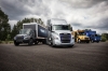 Od lewej: Freightliner eM2, Freightliner eCascadia, Thomas Built Buses Jouley i FUSO eCanter