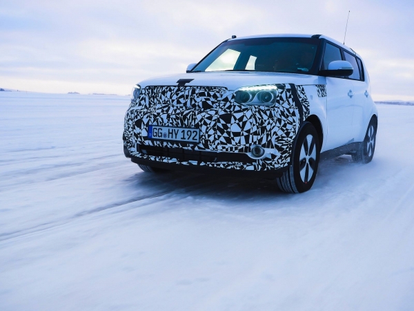 Kia Soul EV podczas testów w niskich temperaturach