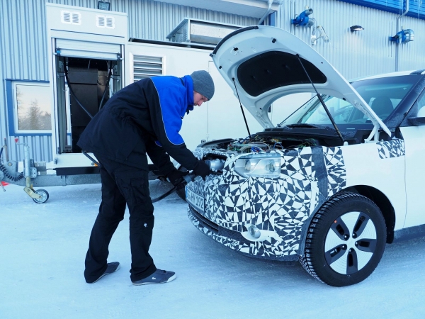 Kia Soul EV podczas testów w niskich temperaturach