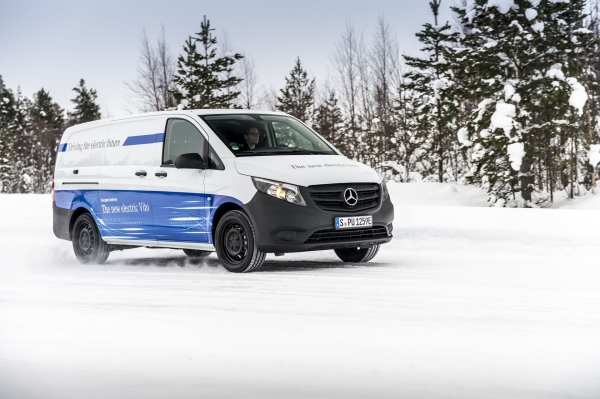 Mercedes-Benz eVito podczas zimowych testów