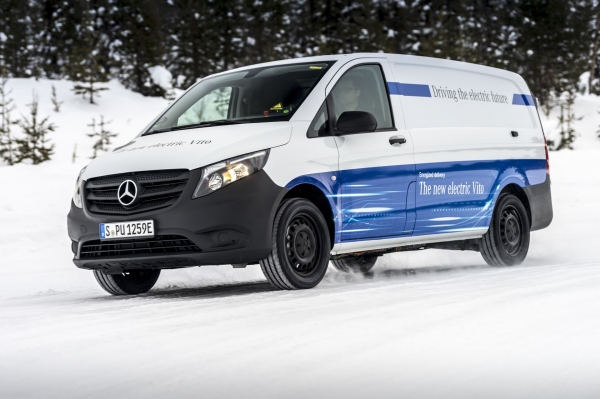 Mercedes-Benz eVito podczas zimowych testów
