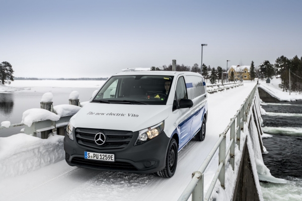 Mercedes-Benz eVito podczas zimowych testów