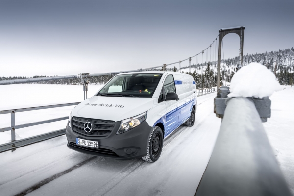 Mercedes-Benz eVito podczas zimowych testów