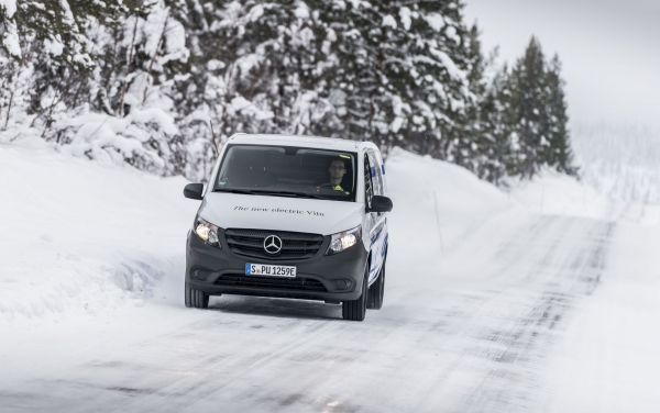 Mercedes-Benz eVito podczas zimowych testów
