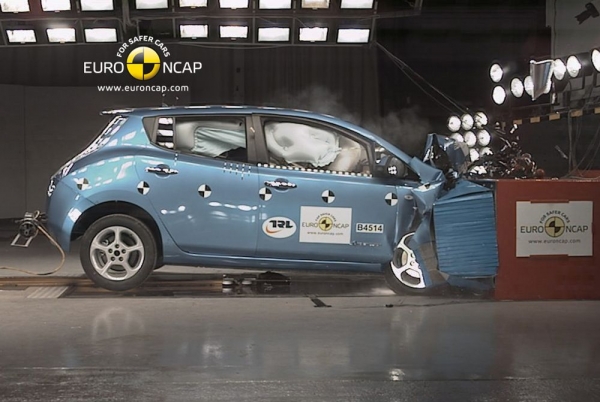 Test zderzeniowy Nissana Leaf przeprowadzony przez Euro NCAP