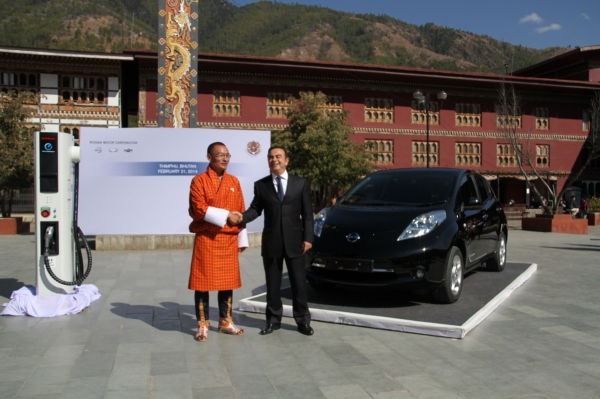 Nissan Leaf w Królestwie Bhutanu