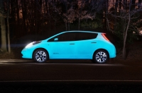 Nissan Leaf z powłoką glow-in-the-dark