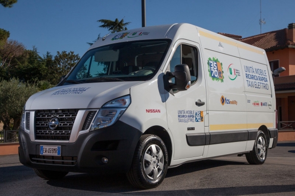 Nissan NV400 w roli mobilnej szybkiej ładowarki CHAdeMO
