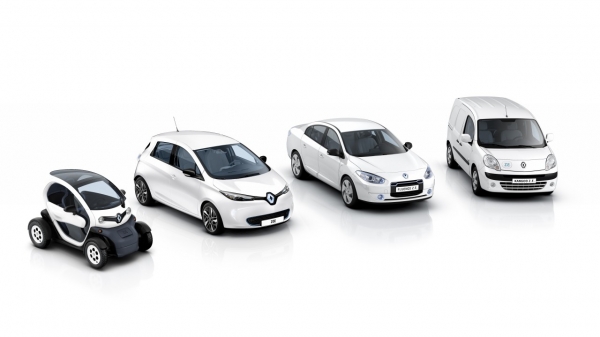Zoe wśród pojazdów eleketrycznych Renault
