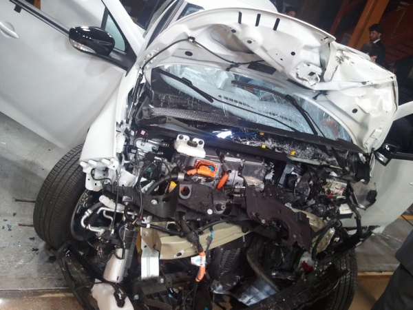 Renault Zoe podczas testu zderzeniowego