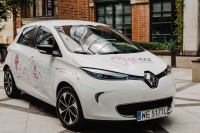 Flota Renault Zoe jest demonstrowana w Polsce we flocie wypożyczalni Traficar