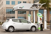 Nissan Leaf na stacji ładowania eVgo w Teksasie