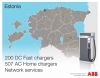 Mapa szybkich ładowarek ABB w Estonii