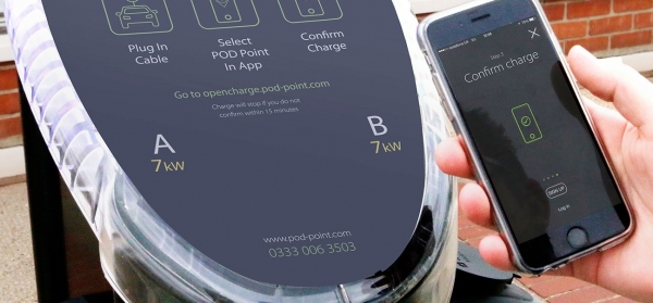 Terminal ładowania firmy POD Point