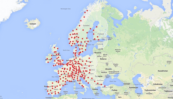 Plan instalacji sieci stacji szybkiego ładowania Tesla Motors w Europie - rok 2015 (09.09.2014)